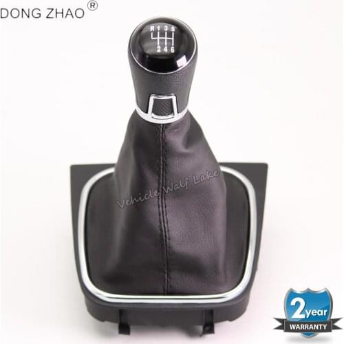 For VW EOS 2006 2007 2008 2009 2010 2011 Car-Stying 6 Speed Car Gear Stick Level Shift Knob With Leather Boot