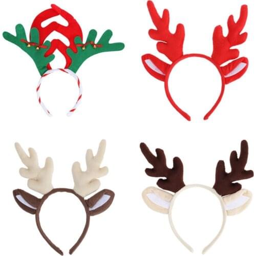 Christmas Kids Headwear 4 Style Christmas Reindeer Deer Antler Headband Women Girls Hair Hoop Children Costume Party Decoration