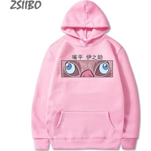 Hip Hop Mens Hoodies Anime Clothers Demon Slayer Pullovers Women Unisex Kimetsu No Yaiba Print Hoody Harajuku Sweartshirt Tops