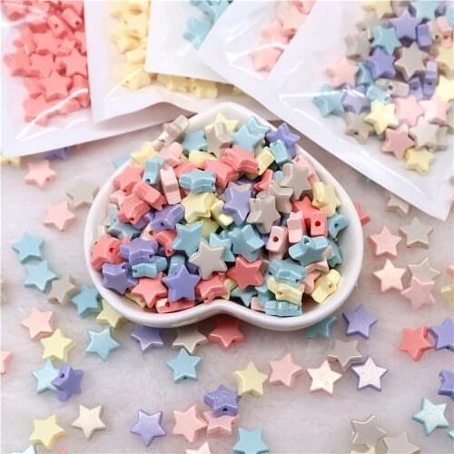 Colorful Star Shape Beads Acrylic Loose Spacer Beads With Hole DIY for Jewelry Making DIY Bracelet Crafts Accessories 10g