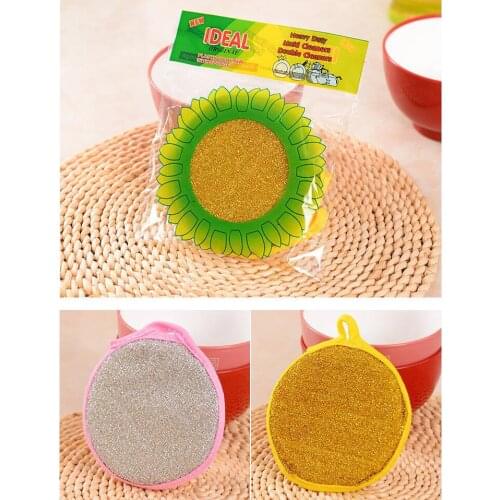 Round double-sided dishwashing sponge clean cotton dish towel washing pot towel