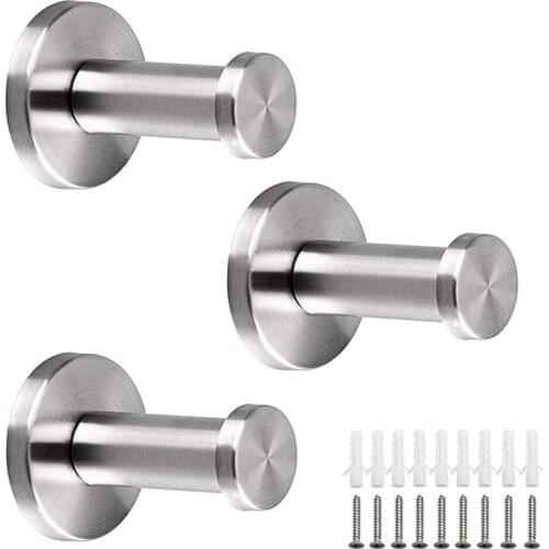 3 Pieces Of Towel Bathrobe Wall Hook Brushed 304 Stainless Steel Bathroom Hook Coat Hat Towel Hook