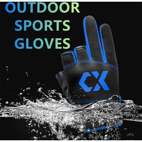 Motorcycle Summer Half Finger Gloves Durable Antiskid Gloves Spring and Autumn Windproof Waterproof Dew Three Finger Gloves