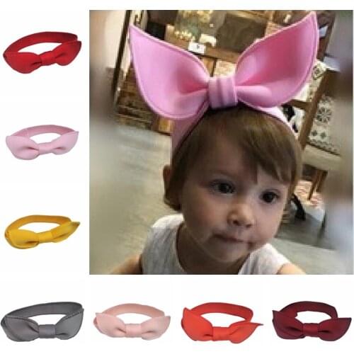 Yundfly New Baby Girls Artifical Cotton Headband Knotted Bow Headwear Children Hairband Hair Accessories
