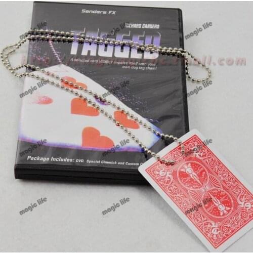Tagged Necklace Knot Find Card box packing with DVD magic trick magic prop close up magic