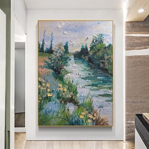 Hand Painted Abstract Canvas Art Oil Painting Abstract Landscape Oil Painting Picture Living Room Home Decoration Wall Paintings