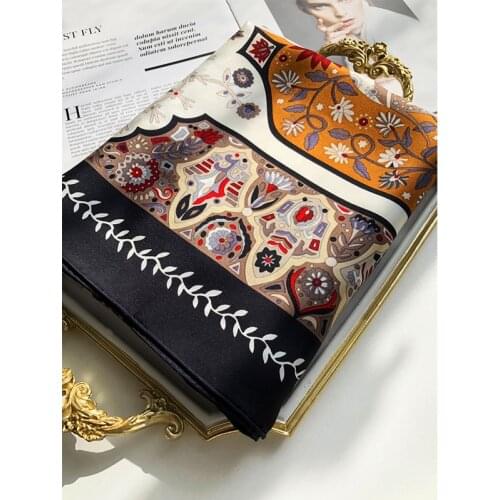 Twill 30% silk 70% Cashmere scarf square Women Fashion 140*140 luxury autumn fashion twill silk scarf Thirty only Mrs. Wang