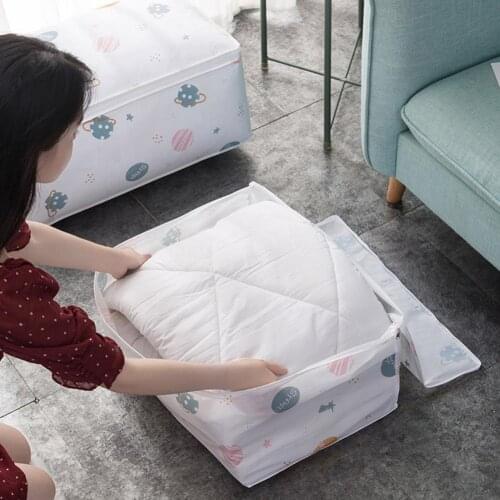 Storage Bedding Bags Large Capacity Flower Pattern PVEA Home Wide Opening Bedding Holder for Bedroom Storage Organizer Wholesale