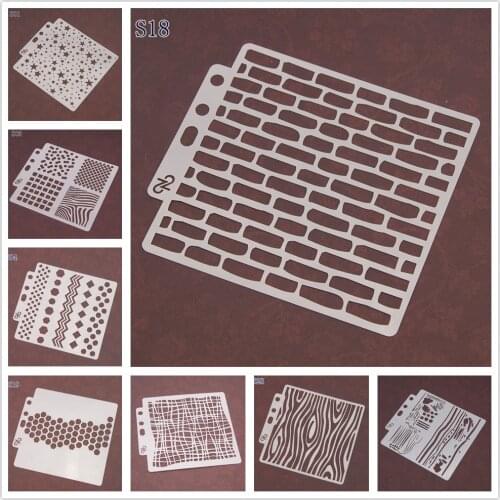 26 Styles) Geometry Graphics Stencils Painting Embossing DIY Scrapbooking Paper Photo Album Crafts Cards Template for Decor