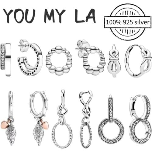 NEW FIT Original Pando Earrings Authentic Real 100% 925 Sterling Silver Earring for Female Gift High Quality Luxury DIY Jewelry