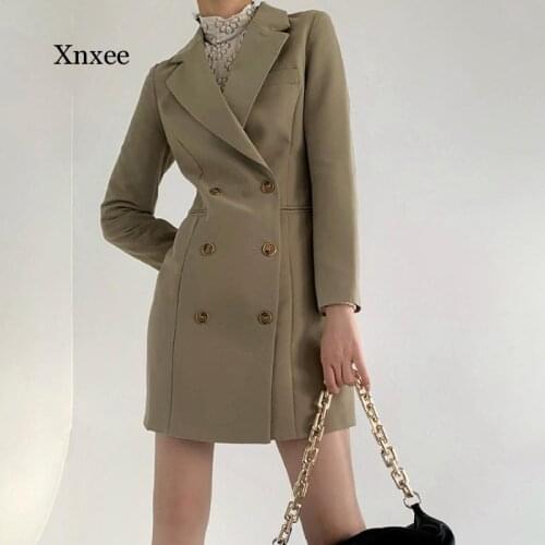 New Autumn Korea Chic Dress Women Long Sleeve Double Breasted Women Elegant Tie Up Dresses Ol Slim Vestidos