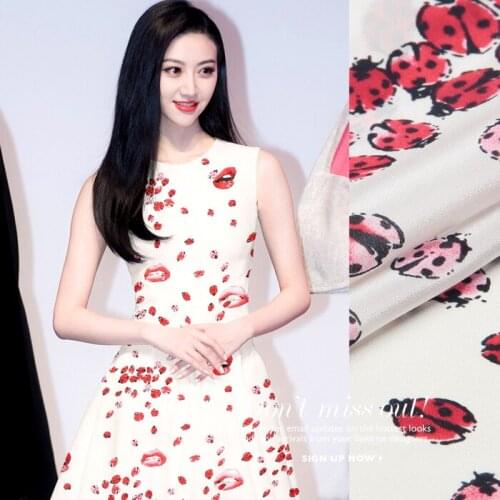 100% silk fabric meter 12mm soft crepe de chine silk fabric beetle print shirt dress crepe fabric wholesale silk cloth