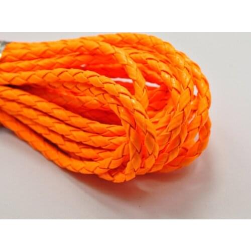 16.4 Feets Neon Orange Braided Bolo Leatherette Jewelry Cord 4mm
