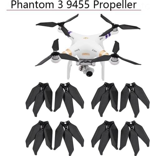8pcs/4pair Carbon Fiber 9455 Foldable Propellers Low Noise 3-Blade Drone Parts for DJI Phantom 3 20A Spare Parts Accessories