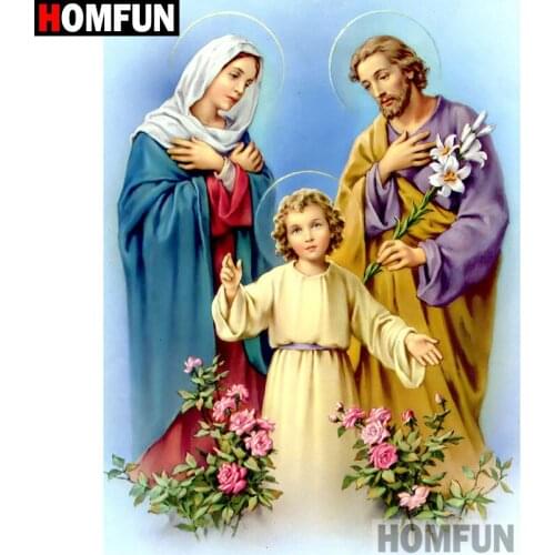 HOMFUN Full Square/Round Drill 5D DIY Diamond Painting "Religious figure" Embroidery Cross Stitch 3D Home Decor Gift A12035