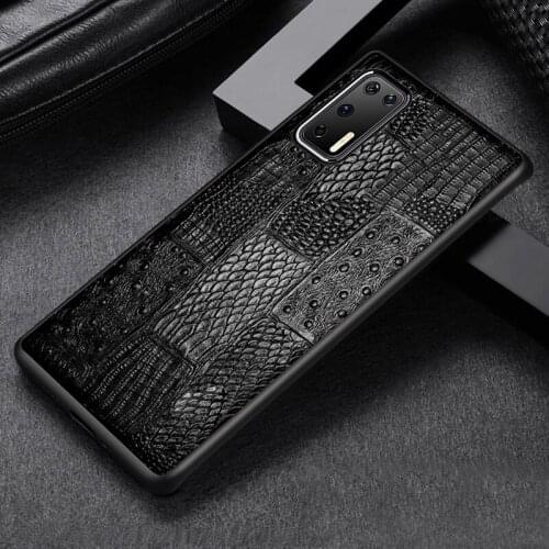 For Huawei P50 pro plus phone case half-pack P20 P30 P40 P20Pro Lite mobile Nova 3 4e Genuine Leather Cowhide Back cover