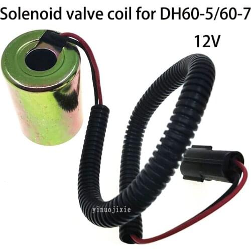 Excavator parts is suitable for the pilot safety lock coil 12V of daewoo DX doushan DH60-5 60-7 rotary solenoid valve