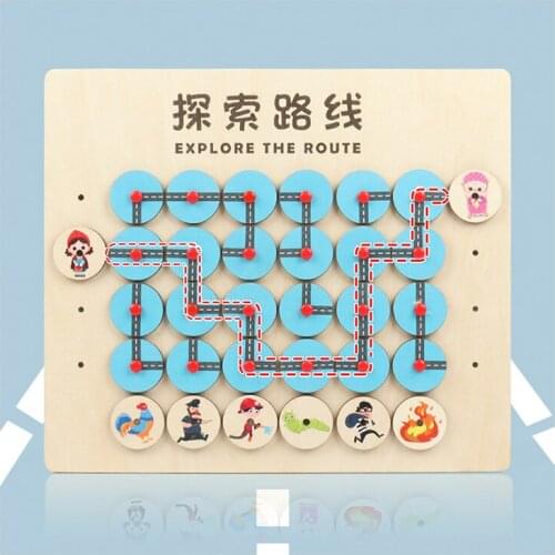 Childrens Wooden Toy Montessori Exploration The Route Maze Game Logical Thinking Training Kids Early Learning Educational Toys