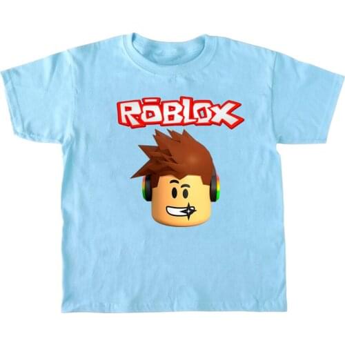 Robloxs Childrens Tshirt Boys Girls Cute Cartoon 100% Cotton T Shirt Kids Kawaii Fashion Shirt Summer Casual Tops Kid Clothes