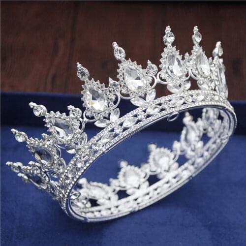 Baroque Crystal Wedding Crown Royal Queen Diadem Head ornament Tiaras and Crowns Bridal Wedding Hair Jewelry Accessories