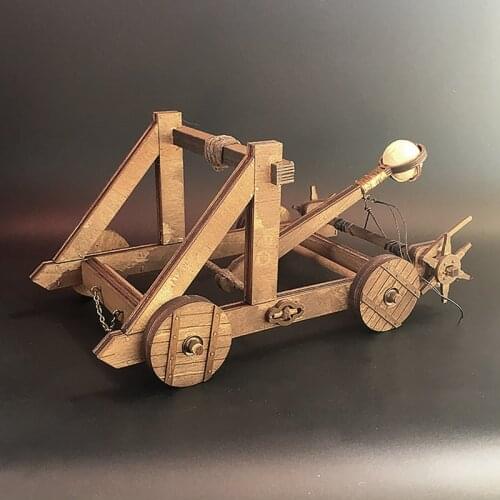 Ancient Chariot Model (Catapulta Machine) Wooden Siege Car Parent-child Interaction Toys Accept Drop Shipping