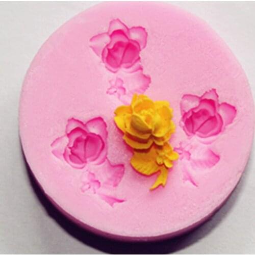 Three mini roses cake molds soap chocolate mould for the kitchen baking FM233