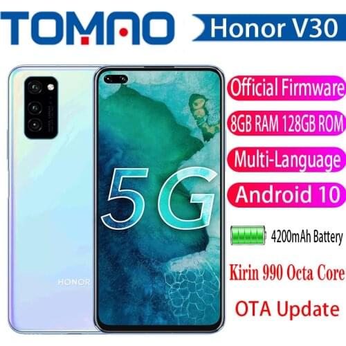 Honor V30 Kirin990 7nm Octa core 5G SmartPhone 6GB 8GB RAM 128GB ROM 6.57 inch Android 10 4200 mAh OTA Update NFC Mobile Phone