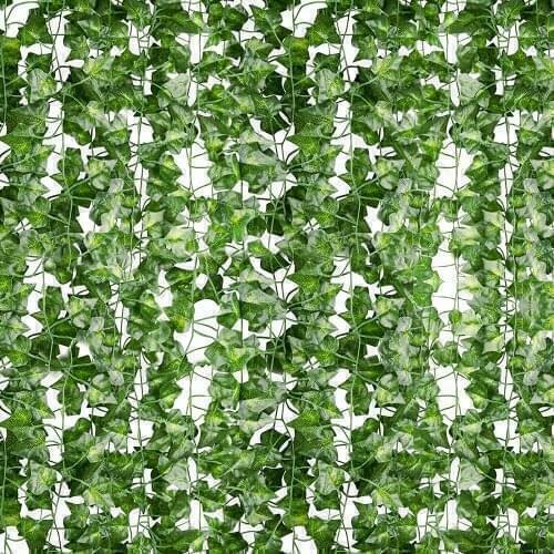 12 x artificial plants of vine false flowers ivy hanging garland for the wedding party Home Bar Garden Wall decoration Outdoor