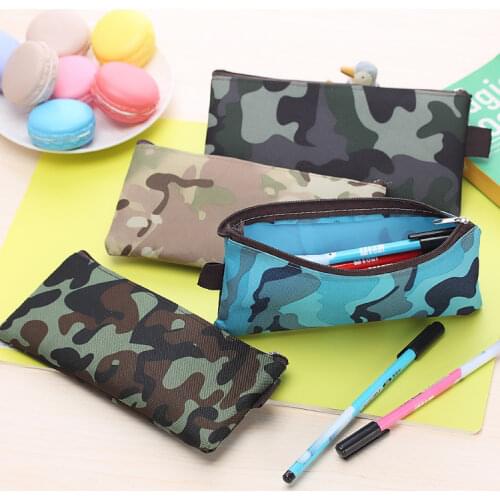 1PCS 4 Colors Camouflage Pencil Case Pencil Bag for Boys and Girls School Supplies Cosmetic Makeup Bags Zipper Pouch Purse