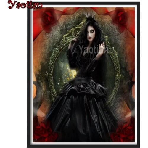 Gothic Freak Woman Dark Vampire 5d Diamond Painting Full Square Diamond Embroidery Art Picture for Living Room Cuadros Decor