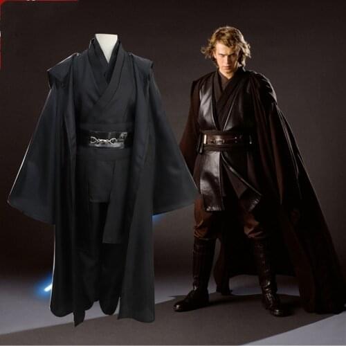 Star Wars Cosplay Costume Anakin Skywalker Replica Jedi Robe Fantasia Male Halloween Cosplay Jedi Costume For Men Plus Size 4XL