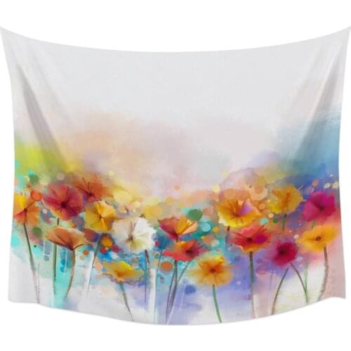 Colorful Watercolor Painting Of Flowers Wall Tapestry Home Wall Decor Bedroom Tapestry Wall Hanging Yoga Mat Picnic Mat