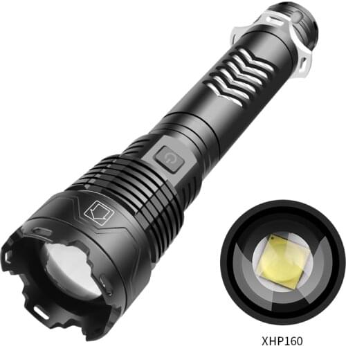 Upgraded XHP160 High Lumens LED Flashlight Usb Rechargeable Flashlight Zoom Torch Outdoor Camping Cycling Running Fishing