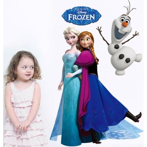 Cartoon Disney Frozen Wall Stickers For Kids Rooms Home Decor Living Room Elsa Anna Princess Wall Decal Pvc Mural Art Decoration