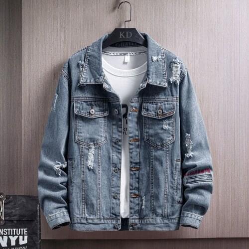2021 New Autumn Mens Blue Casual Denim Jacket Fashion Classic Style Cotton Elasticity Denim Coat Male Brand Clothes