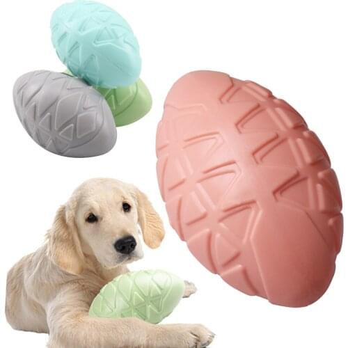Pet Squeaky Rugby Natural Non-toxic Toys Dog Puppy Training Chew Molar Bite-resistant Squeak Ball Interactive Cat Sounding Balls