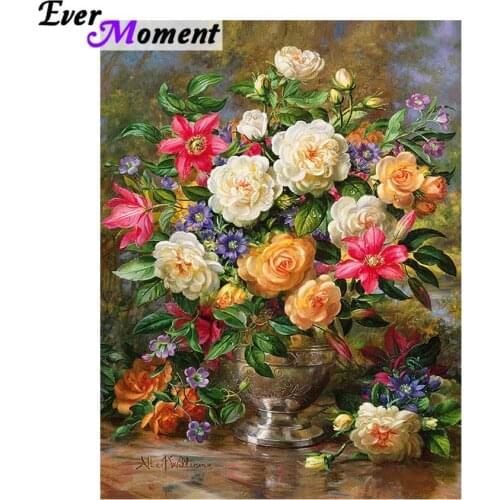 Handmade needlework diy diamond painting kit diamond embroidery plant full rhinestone flower cross stitch rose ASF624