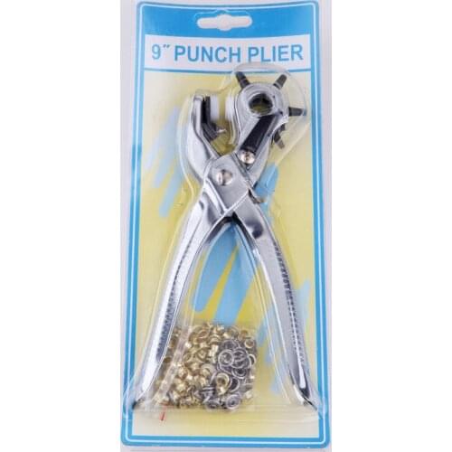 New Multi-function Leather Holes Punch Pliers Tool Heavy Duty Revolving Belt Hand Pliers Eyelet use for Leather Paper Plastic