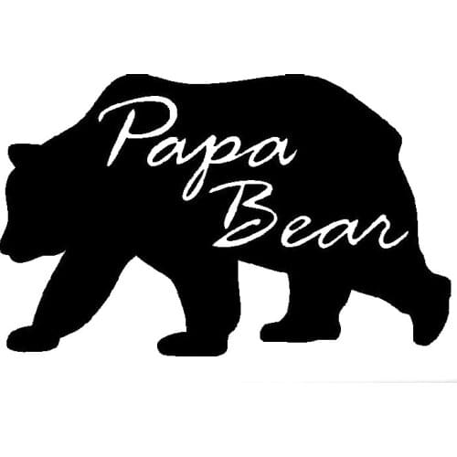 Papa Bear Vinyl Car Decal Fun Bumper Sticker Gift for Dad Car Window Decor Cute Sticker Waterproof Removable T042