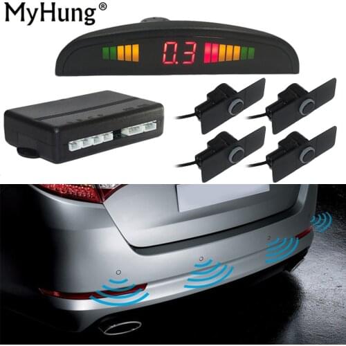 16.5mm Original Parking Sensors Car Parking Assistance Auto Reverse Backup Radar Detector System LED Display Flat Sensor Monitor