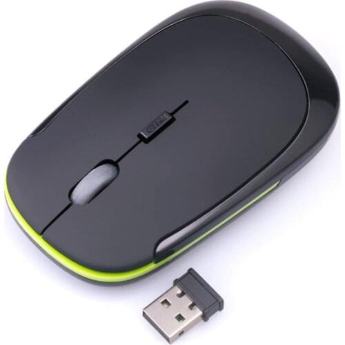 Portable Slim 2.4GHz Optical Wireless Mouse Mice + USB Receiver 1600DPI 10m for Macbook Laptop PC