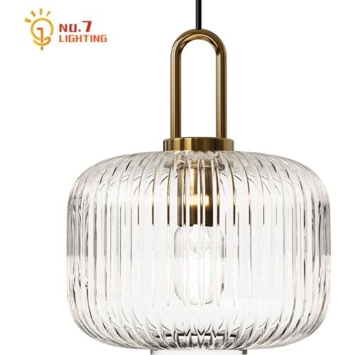 Post Modern Simple Glass Pendant Lights Led E27 Retro Luxury Hanging Light Fixtures Dining Room Bedroom Bedside Restaurant Bar