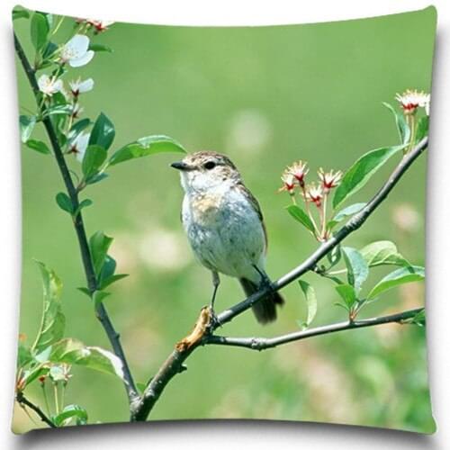Bird standing on a branchs Cotton Polyester Pillows Case for Sofa Car Cushion Cover Creative Decoration 5 size 9 style