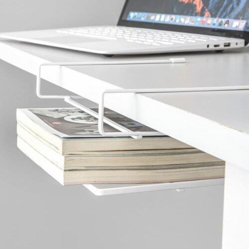 Dormitory under hanging basket frame, wrought iron table perforation - free laptops double grid storage work-piece bedroom