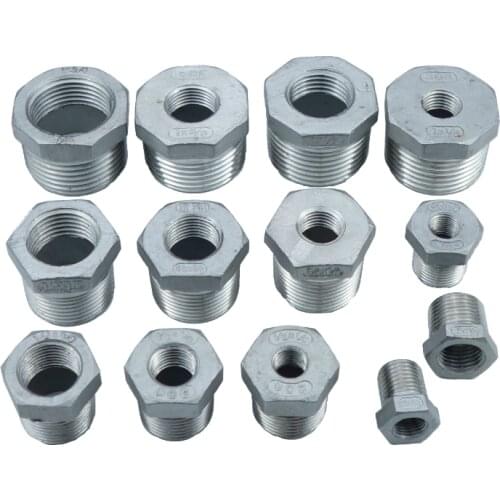 Stainless Steel SS304 Pipe Reducer Fittings Reducing Bushing All Size BSP Male * BSP Female