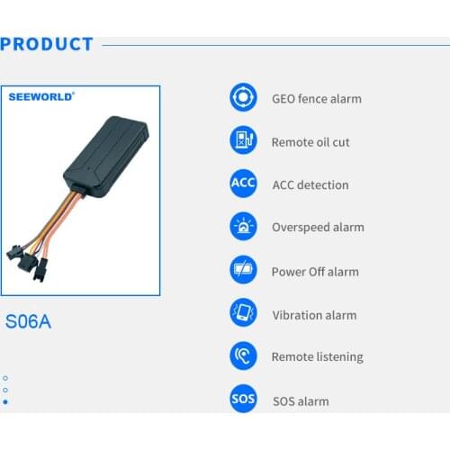 SEEWORLD S06A GPS Vehicle Tracker Built-in Battery and Antenna Tracker Real-time SOS call tracking