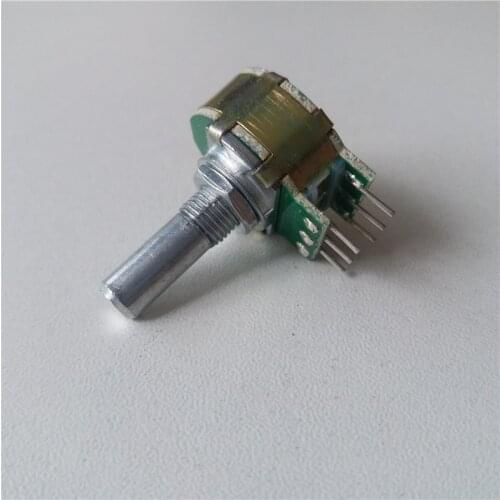 1pcs Step potentiometer 21 digit Step A10K A20K A50K A100K A250K potentiometer progressive handle 20MM double for HIFI amplifier