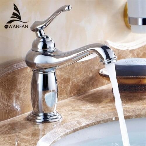 Basin Faucet Brass Chrome Silver Bathroom Sink Faucet Single Handle Deck Bathbasin Toilet Hot and Cold Mixers Water Tap XM-1021