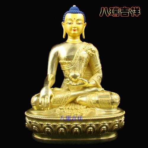 Buddha statue/ Tantric Buddhist /Kumbum monastery in qinghai production/Pure copper and gold Buddha sakyamuni / 21.5CM high