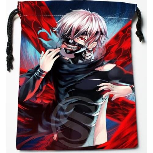 New Tokyo Ghoul printed storage bag 18*22cm Satin drawstring bags Compression Type Bags Customize your image gifts